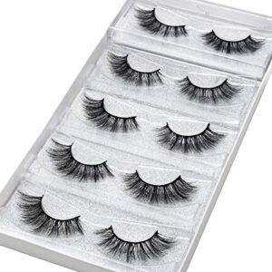 DYSILK Lashes Natural Look - 5 Pairs 6D Lashes Faux Mink Eyelashes