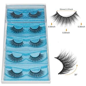 DYSILK Lashes Natural Look - 5 Pairs 6D Lashes Faux Mink Eyelashes