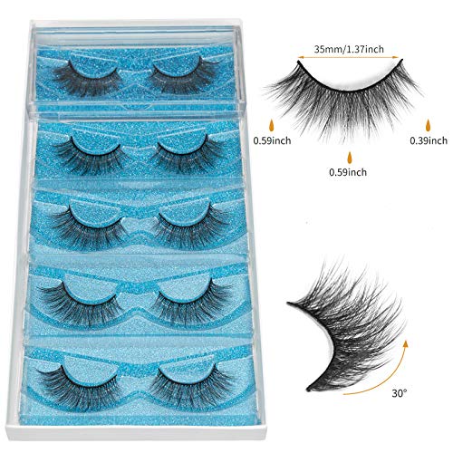 DYSILK Lashes Natural Look - 5 Pairs 6D Lashes Faux Mink Eyelashes