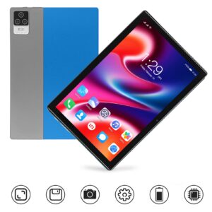 GLOGLOW Octa Core Tablet, 10.1 Inch Tablet FM GPS Function 6GB RAM 64GB ROM 4G Dual SIM Dual Standby for Watch TV for Android 11 (Blue)