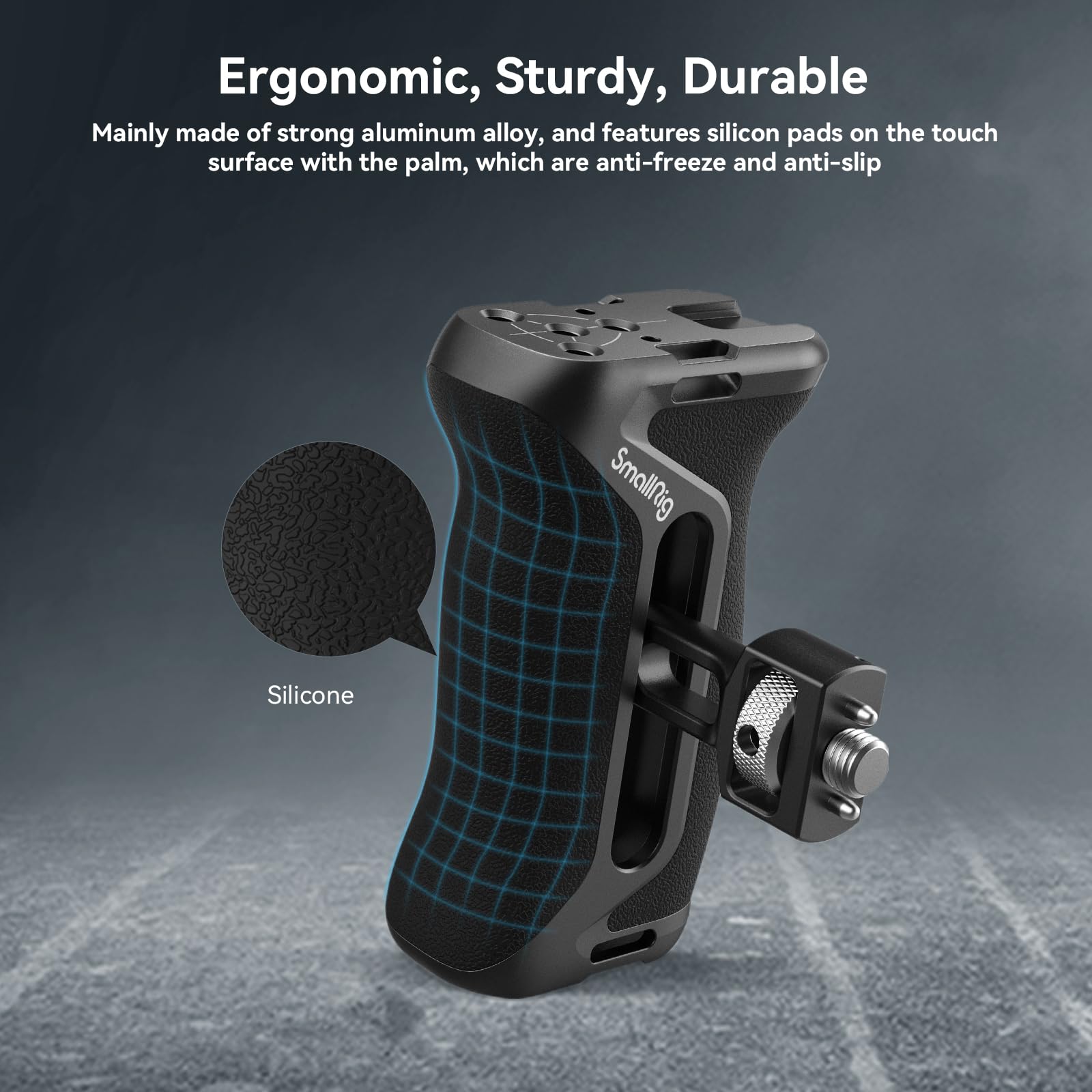 SmallRig Locating Side Handle for ARRI, 36mm Up/Down Adjustable, Left or Right Side Ergonomic Handgrip for Camera Cages, Built-in 1/4"-20 Threaded Hole, Strap Hole, Cold Shoe - 4016