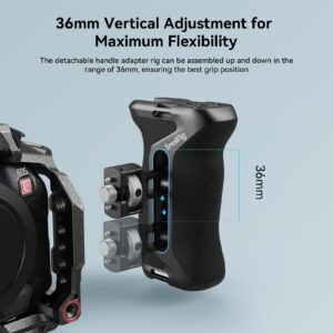 SmallRig Locating Side Handle for ARRI, 36mm Up/Down Adjustable, Left or Right Side Ergonomic Handgrip for Camera Cages, Built-in 1/4"-20 Threaded Hole, Strap Hole, Cold Shoe - 4016