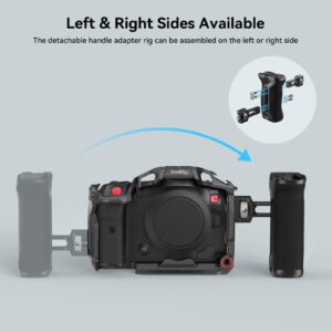 SmallRig Locating Side Handle for ARRI, 36mm Up/Down Adjustable, Left or Right Side Ergonomic Handgrip for Camera Cages, Built-in 1/4"-20 Threaded Hole, Strap Hole, Cold Shoe - 4016