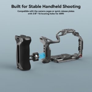 SmallRig Locating Side Handle for ARRI, 36mm Up/Down Adjustable, Left or Right Side Ergonomic Handgrip for Camera Cages, Built-in 1/4"-20 Threaded Hole, Strap Hole, Cold Shoe - 4016