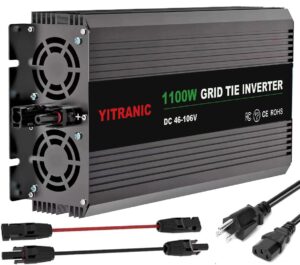 yitranic 1100 watt grid tie solar inverter dc 46v - 114v to ac 110v 120v 60hz with mppt function