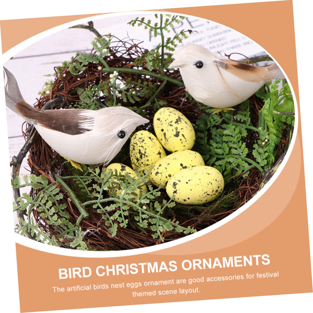 DECHOUS 1 Set Bird Nest Set Christmas Tree Ornaments Spring Fling Decorations Spring Decorations Rattan Bird Nest Easter Artificial Nests Easter Bird Birds Nest Easter Decorations Fake Egg