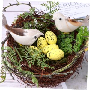 DECHOUS 1 Set Bird Nest Set Christmas Tree Ornaments Spring Fling Decorations Spring Decorations Rattan Bird Nest Easter Artificial Nests Easter Bird Birds Nest Easter Decorations Fake Egg