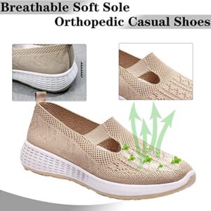 Breathable Soft Sole Orthopedic Casual Shoes,Women's Orthopedic Walking Sneakers (Black,36)