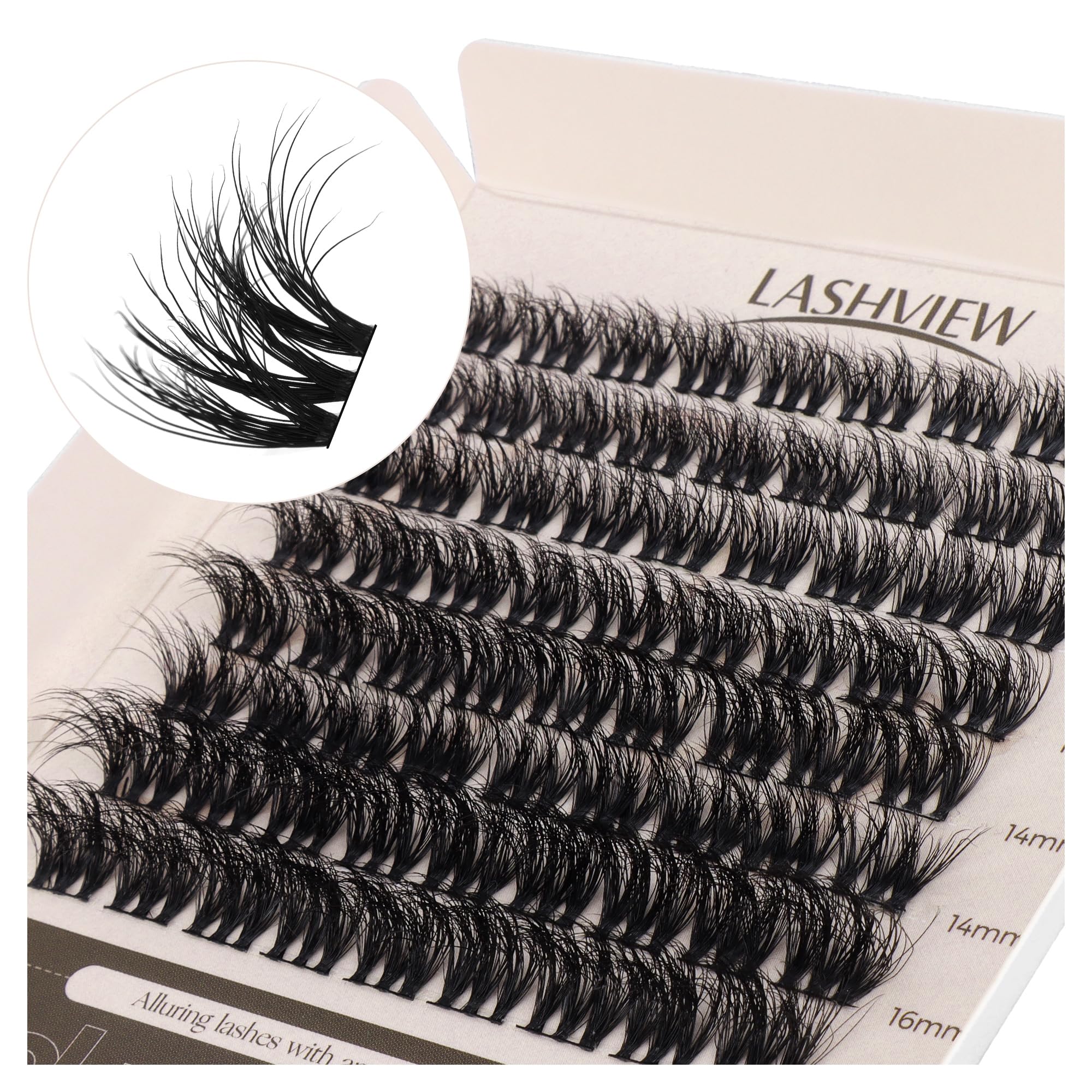 LASHVIEW Cluster Lashes Wispy Cluster Eyelash Extensions 3D DIY Lash Clusters 10-16mm Multilayered Eyelash Clusters, Reusable Fluffy Individual Lashes Cluster(ML 11)