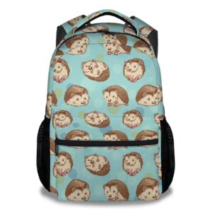 coopasia hedgehog backpack for girls boys, 16 inch hedgehog theme bookbag with adjustable straps, durable, lightweight, school bag with large capacity