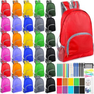 colarr 30 pack backpacks bulk christmas gift with 810 piece school supplies kits include notebooks ballpoint pens pencil pouch sharpeners highlighters for elementary middle and high school students