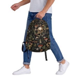 FREEHOTU Snails Mushrooms Backpack For Men Women With Adjustable Padded Shoulder Straps Daypack For College Travel