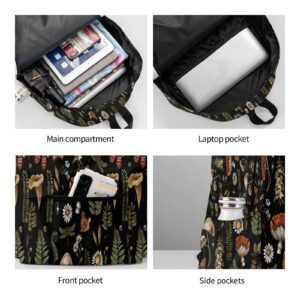 FREEHOTU Snails Mushrooms Backpack For Men Women With Adjustable Padded Shoulder Straps Daypack For College Travel