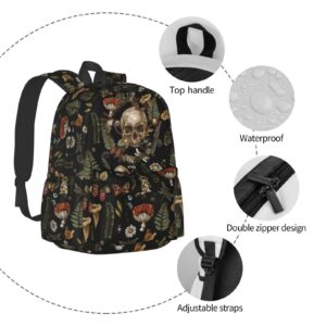 FREEHOTU Snails Mushrooms Backpack For Men Women With Adjustable Padded Shoulder Straps Daypack For College Travel