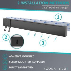 Knife Magnetic Strip For Fridge or Wall Plus 2 x Extra Large Magnetic Refrigerator Shelf. Commercial Strength Magnetic Knife Holder and Magnetic Kitchen Shelf. Magnetic Knife Strip and Shelves