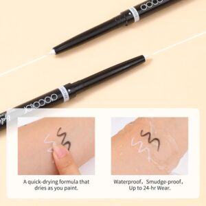 Docolor Eyeliner Gel Pen Ultra-Pigmented Waterproof Smudge-proof Gel Eye Liner Pencil, White