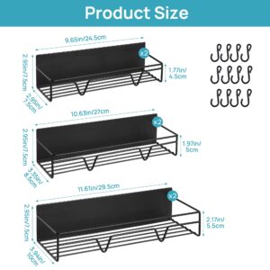 Vtopmart 6 Pack Magnetic Spice Rack for Refrigerator with 12 Hooks, Magnetic Shelf, Spice Rack Organizer for Cabinet, Seasoning Organizer for Kitchen Storage