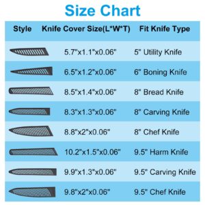 PATIKIL PP Safety Knife Cover Sleeves for 9.5" Carving Knife, 2 Pack Knives Edge Guard Blade Protector Universal Knife Sheath for Kitchen, Black