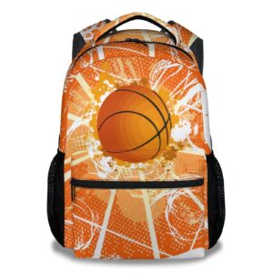 coopasia basketball backpack for girls boys, 16 inch basketball theme bookbag with adjustable straps, durable, lightweight, school bag with large capacity
