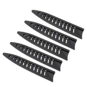patikil pp safety knife cover sleeves for 5" utility knife, 5 pack knives edge guard blade protector universal knife sheath portable for kitchen, black
