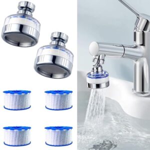 2pack sink water filter faucet - bathroom sink filter - 360° rotating faucet filters purifier kitchen tap filtration removes chlorine fluoride heavy metals hard water for home bathroom & kitchen