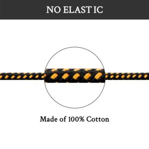 Endoto Shoelaces Replacement Round Laces for Merrell Moab Hiking Boots Shoes(Color:Black&YellowCombo,Size:44Inch)