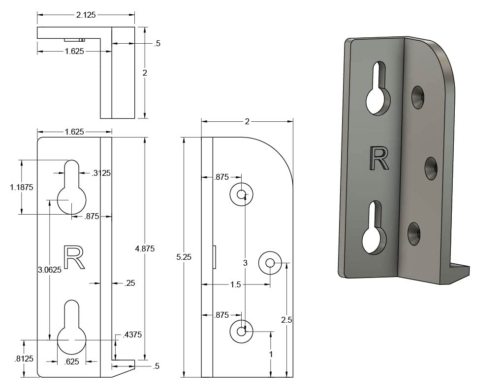 Bear Hollow Supply No-Mortise Corner Bed Bracket, Set of 4