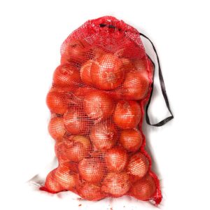 St. Boniface Bag Company | Red Mesh Bags | Size: 16 X 25" | Potato Storage | Onion Bag | Vegetable Bag | Firewood Bag | Reusable Produce Bag | Heavy Duty Grocery Mesh Bags | 25 LBS CAPACITY (5)