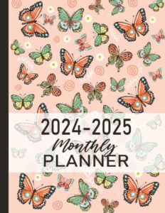 2024-2025 monthly planner: 2 year from january 2024 to december 2025, with butterflies design