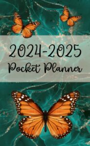 2024-2025 pocket planner: 2 year january to december personalized plan & organizer schedule, appointment notebook small size for purse | 24 months january to december butterfly cover