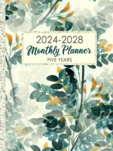 2024-2028 monthly planner: five years calendar | 60 months 5 year organizer with holidays to do list goals and motivational quotes for women - floral hardcover