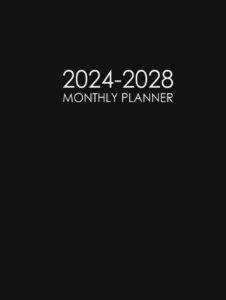 2024-2028 monthly planner: five years calendar | 60 months 5 year organizer with holidays to do list goals - black hardcover
