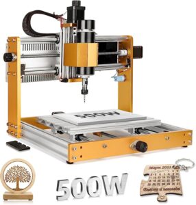 lunyee 3018 pro max cnc machine 500w all-metal cnc router machine 3 axis limit switches & emergency-stop with grbl offline control for cutting wood acrylic mdf plastic, working area: 300 x 180 x 80mm