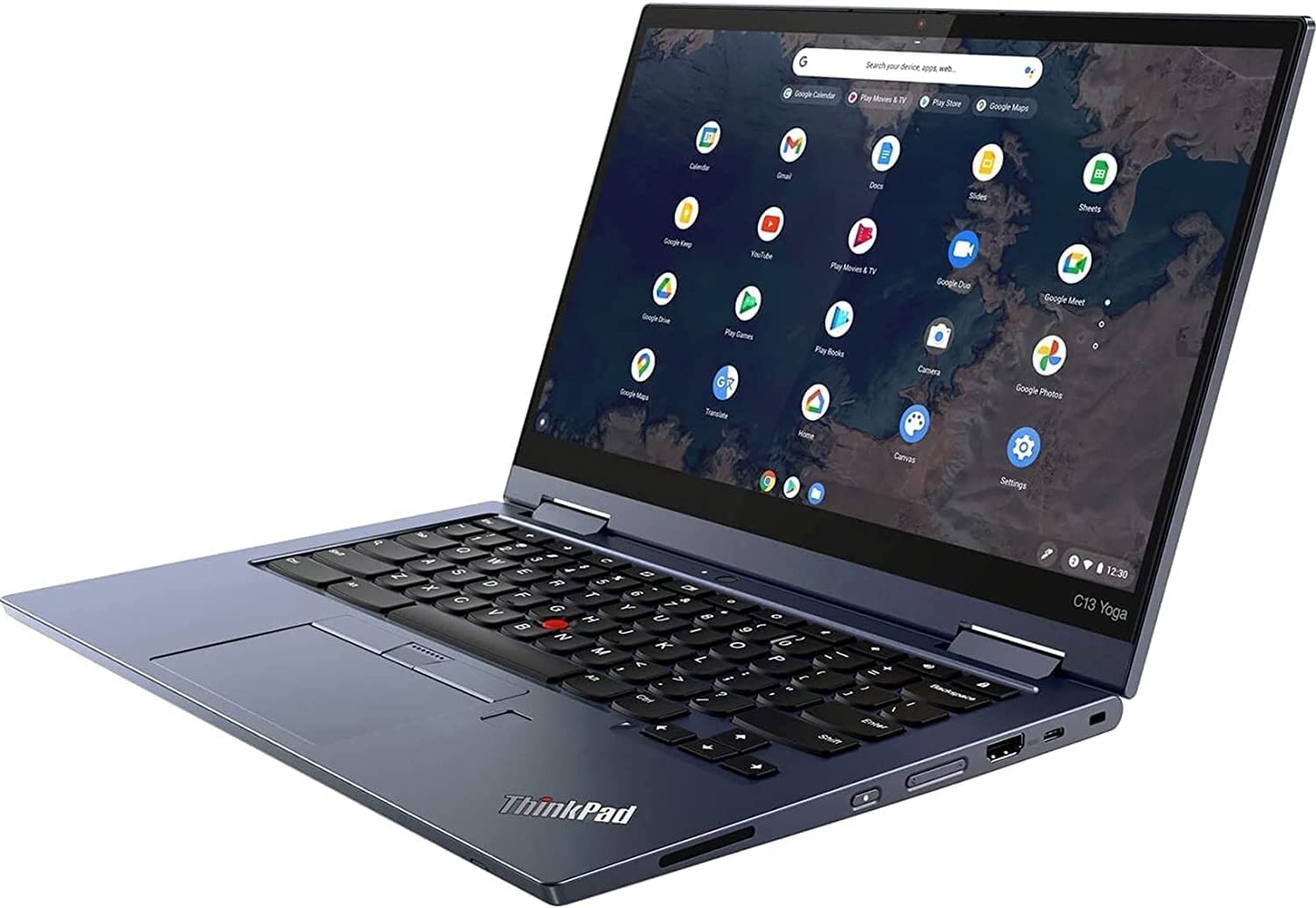 Lenovo Convertible 2-in-1 Chromebook, Abyss Blue, 13.3 FHD Touchscreen, AMD Ryzen 5 up to 3.7Ghz, 8GB RAM, 128GB SSD, Backlit Keyboard, Chrome OS (Renewed)