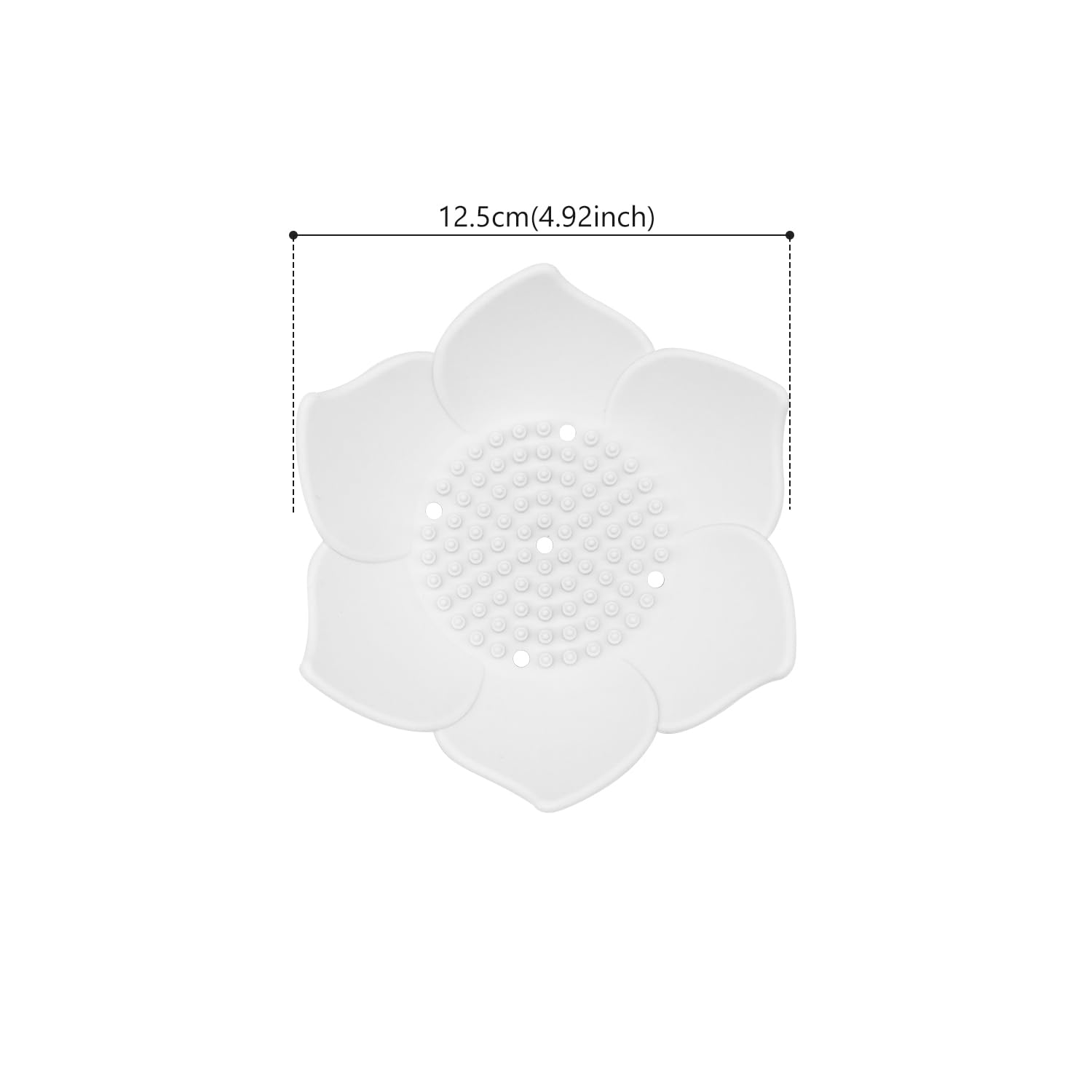 Dohia Soap Dishes with Draining Lotus Shower Steamer Tray Silicone Bathroom Soap Tray with Drain Non-Slip Soap Holder Floral Shaped Soap Saver D1-LHXZH (White)