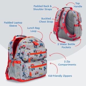 Bentgo® Kids 14” Backpack Set With Kids Prints Lunch Box (Trucks)