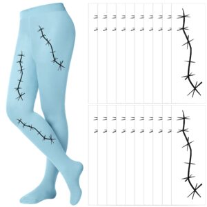 retisee costume accessories include 20 sheet realistic fake scars temporary tattoos with solid colored opaque footed tights horror cosplay accessories for adults kids