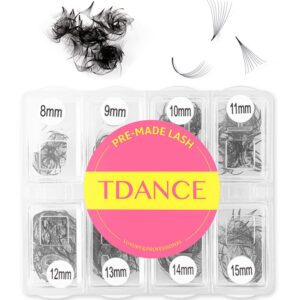 TDANCE YY Eyelashes Extension Lashes C Curl 0.07mm Thickness 8-15mm + Loose Fans 8D 0.05mm Thickness D Curl 8-15mm Mixed Length
