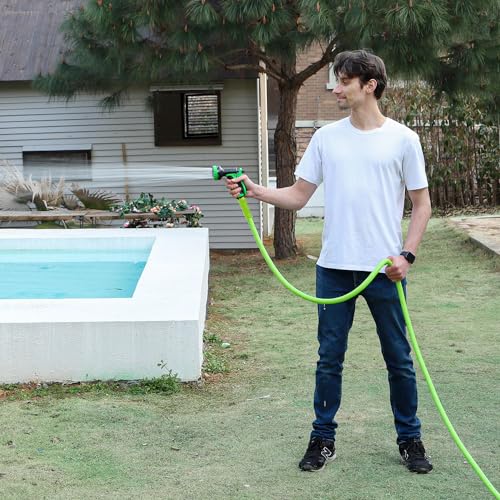 Besiter Garden Hose 100 ft x 5/8", Water Hose with Brass Fittings, All-weather, No Kink, Lightweight, Burst 600 PSI