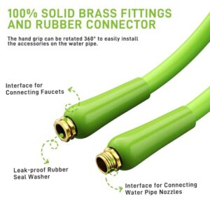 Besiter Garden Hose 100 ft x 5/8", Water Hose with Brass Fittings, All-weather, No Kink, Lightweight, Burst 600 PSI