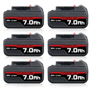 ferryboat 7000mah replacement for dewalt 20v battery,compatible with dcb200 lithium ion max dcb204 dcb206 dcb201 dcb203 dcb181 dcb180 dcd/dcf/dcg/dcs series,6-pack