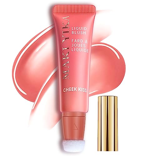 Liquid Blush Wand, Matte Face Blushes Beauty Wand with Cushion Applicator, Lightweight Pink Blush Natural Pearl Finish, Smooth Creamy Fomula (3# desert rose)