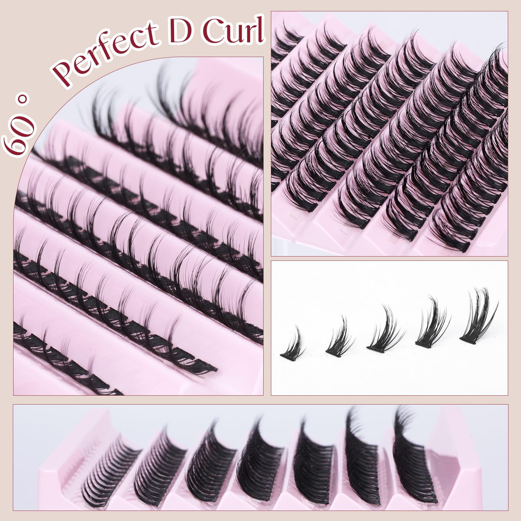 Goddvenus Individual Lashes 105pcs Anime Lashes Extension Manga Lash Clusters Wispy Eyelash Extension D Curl Eyelash Clusters Fluffy DIY Lash Extensions 14-16-18 Mixed Length