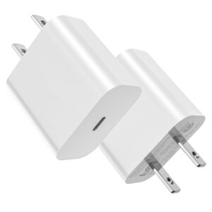 jnzmat iphone 15 charger block usb c wall fast charging pd 20w 2pack apple usb-c power adapter for iphone 15/iphone14 pro max/13 plus/12/11/se/xr/8/airpods/ipad pro/air/mini usbc plug 20 watt