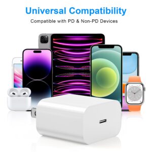 JNZMAT iPhone 15 Charger Block USB C Wall Fast Charging PD 20W 2Pack Apple USB-C Power Adapter for iPhone 15/Iphone14 Pro Max/13 Plus/12/11/SE/XR/8/AirPods/iPad Pro/Air/Mini USBC Plug 20 Watt