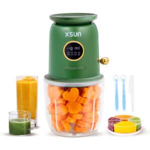 xsun baby food maker, 18 in 1 baby blender for baby food, fruits, meat, baby food processor with baby food containers, baby plates, silicone spoon, glass bowl, spatula, baby essentials gift set