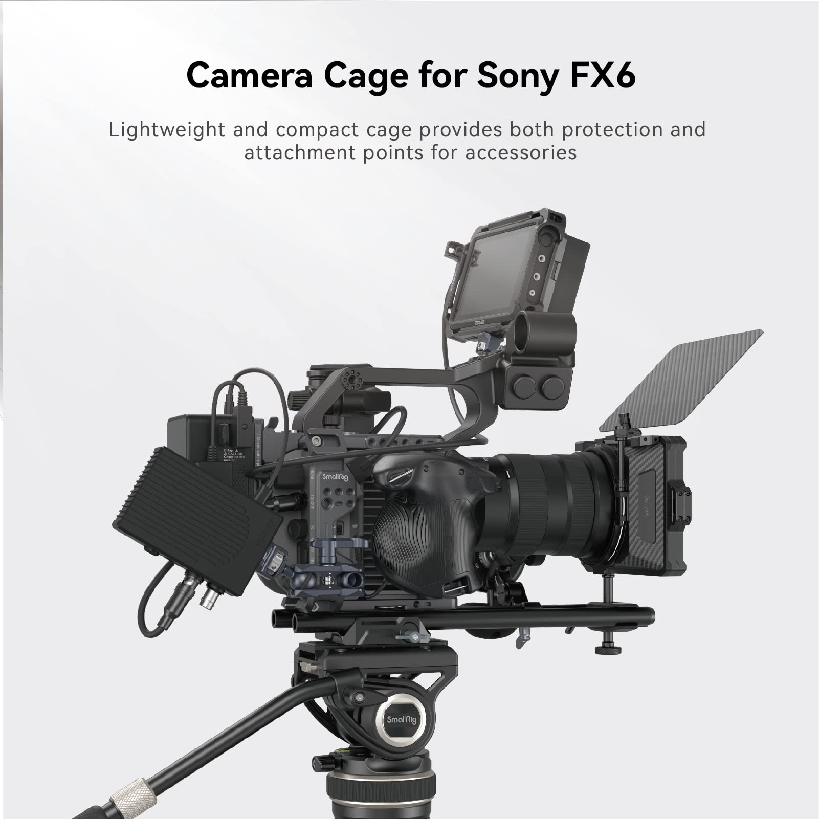 SMALLRIG FX6 Camera Cage Kit for Sony FX6, Compact FX6 Cage with V-Mount Battery Plate for Tripods/Handheld/Shoulder Shooting - 4124