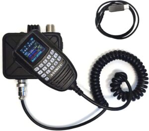 anysecu wp-9900 mini mobile radio 25w 200 channels uhf vhf dual band car base radio with programming cable