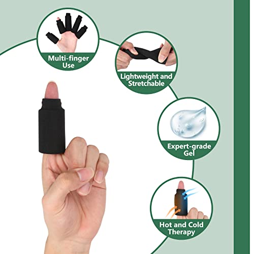 Luguiic Finger Ice Sleeves 10 Ice Packs for Fingers, Thumbs & Toes Hot Cold Therapy for Arthritis, Tendinitis, Trigger Finger and Swollen Finger