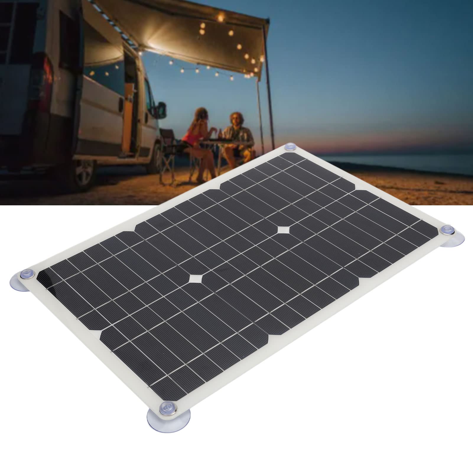 AUNMAS Solar Panel Kit, 100W Monocrystalline Solar Charger Kit with Dual USB Ports Solar Battery Trickle Charger Maintainer Portable Photovoltaic Charger for Hiking Camping Boating